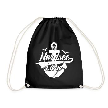 NORDSEE LIEBE URLAUB NORDSEEKÜSTE - Turnbeutel - Schwarz - Vorne