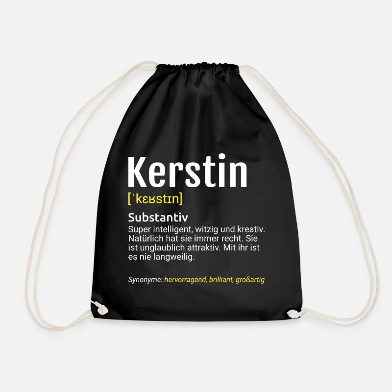 Kerstin Name Definition - Turnbeutel - Schwarz