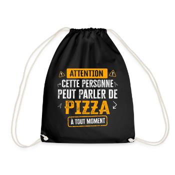 Pizza Cadeau Drôle Humour Bouffe Rigolo - Sac de sport léger - noir - Devant