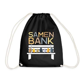 LUSTIG GARTEN GÄRTNER SAMENBANK - Turnbeutel - Schwarz - Vorne