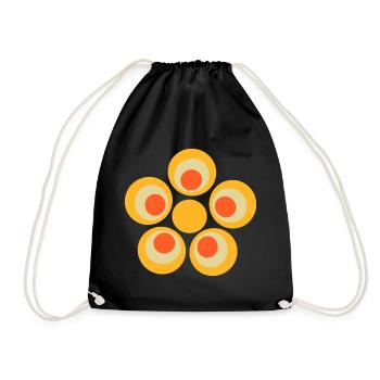 des années 70 motif de fleur - Sac de sport léger - noir - Devant