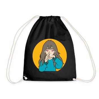 COCAINE SNIFFING ANIME GIRL - Drawstring Bag - black - Front