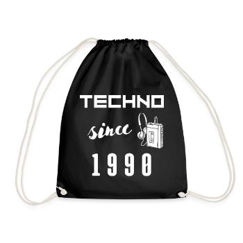 Elektronische Musik, Techno Style, Festivaloutfit - Turnbeutel - Schwarz - Vorne