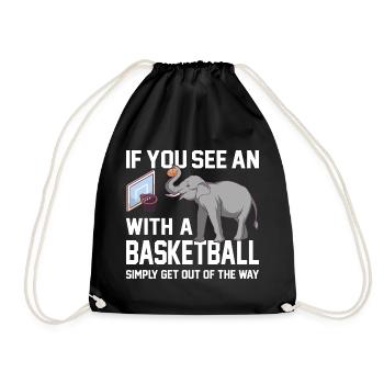 Si vous voyez un éléphant avec un ballon de basket disant - Sac de sport léger - noir - Devant