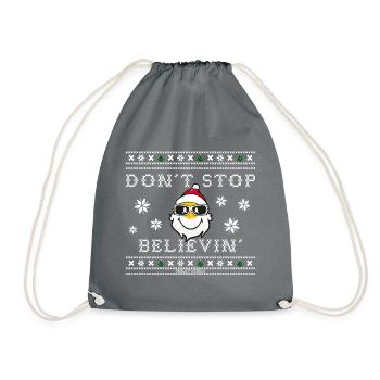 SmileyWorld Père Noël Avec Des Lunettes De Soleil - Sac de sport léger - gris - Devant