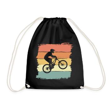 Biking retro vintage. Downhill Mountainbike fahren - Turnbeutel - Schwarz - Vorne