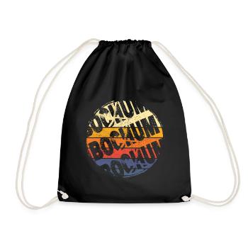 Bochum Germany City Vintage Retro Skyline - Drawstring Bag - black - Front