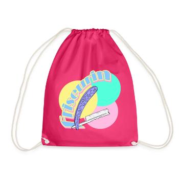 Hairdresser Razor Hairdresser Salon - Drawstring Bag - fuchsia - Front