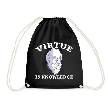 Virtue Is Knowledge Socrates Philosopher Bust - Drawstring Bag - black - Front
