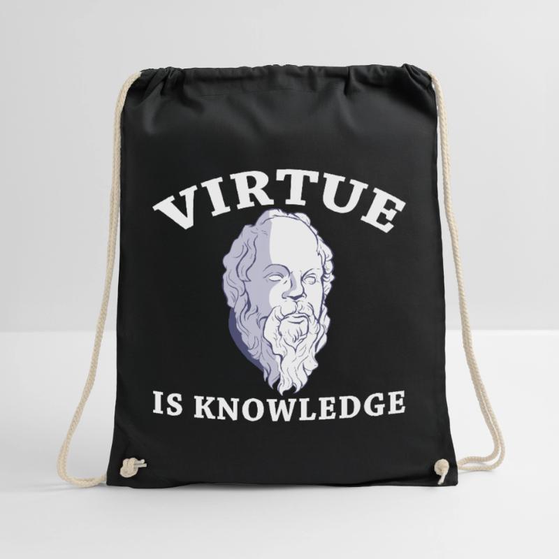 Virtue Is Knowledge Socrates Philosopher Bust Drawstring Bag