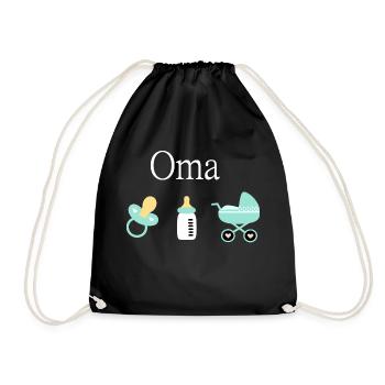 Oma 2023 Geburt Junge Vorlage personalisierbar - Turnbeutel - Schwarz - Vorne