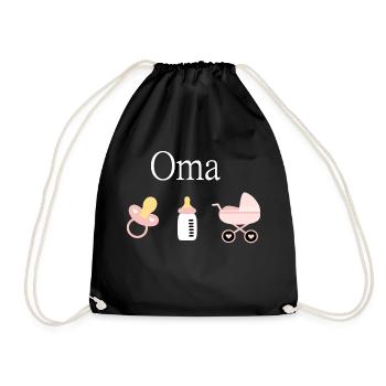 Oma 2023 Geburt Mädchen Vorlage personalisierbar - Turnbeutel - Schwarz - Vorne