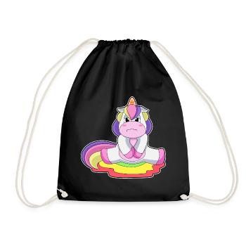 Einhorn Toilette - Turnbeutel - Schwarz - Vorne