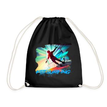 Kitesurfing - Turnbeutel - Schwarz - Vorne