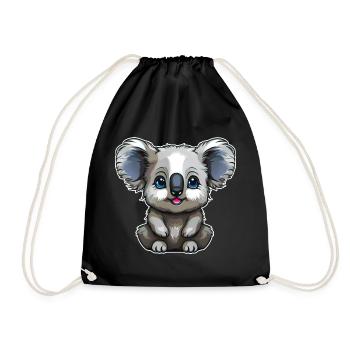 Niedlicher kleiner Koala Bär - Turnbeutel - Schwarz - Vorne
