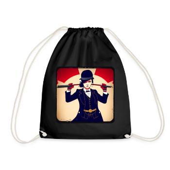 Fille cool dans le style steampunk - Sac de sport léger - noir - Devant
