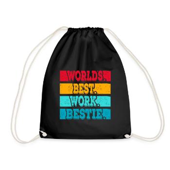 Worlds best Work Bestie Support Staff - Drawstring Bag - black - Front