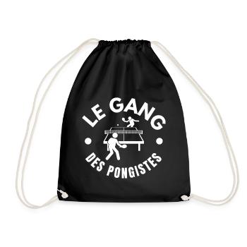 pongiste, tennis de table, ping- pong - Sac de sport léger - noir - Devant