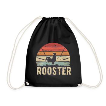 Rooster - Drawstring Bag - black - Front
