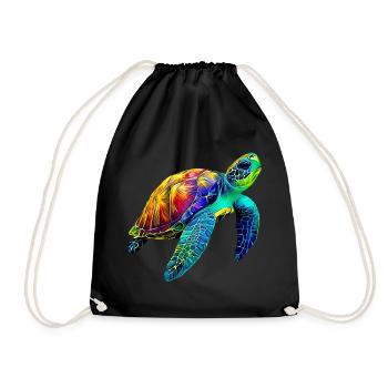 Tortue marine - Sac de sport léger - noir - Devant