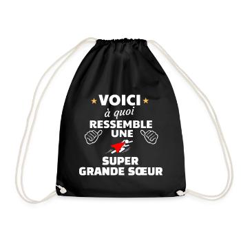 Humour Fraternel Super Grande Soeur - Sac de sport léger - noir - Devant