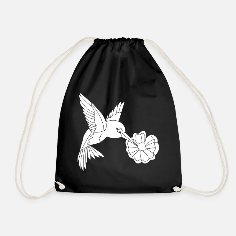 Weißer Futtervogel - Turnbeutel - Schwarz