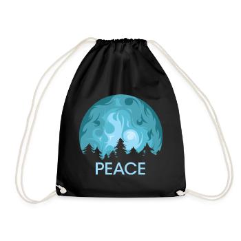 moon forest peace peace icon trees nature - Drawstring Bag - black - Front