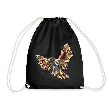 Adler Flug Illustration Farben Symbol Vogel icon - Turnbeutel - Schwarz - Vorne