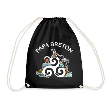 Papa Breton Triskèle et Drapeau de la Bretagne - Sac de sport léger - noir - Devant