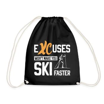 Cross Country Skiing XC Excuses Nordic Skiing - Drawstring Bag - black - Front