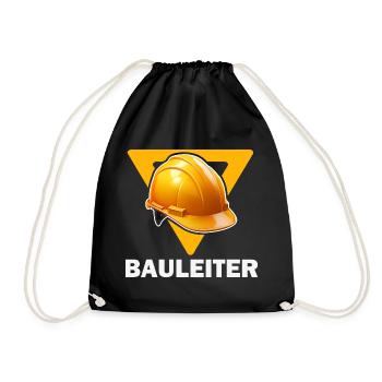 Baustellenleiter Bauhelm - Turnbeutel - Schwarz - Vorne