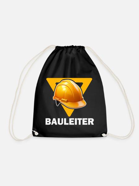 Baustellenleiter Bauhelm - Turnbeutel - Schwarz