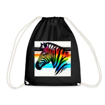 Zebra - Drawstring Bag - black - Front