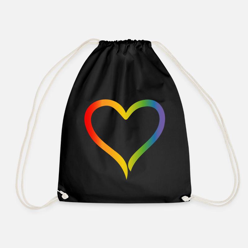 Regenbogen Herz LGBT lgbt tshirt - Turnbeutel - Schwarz
