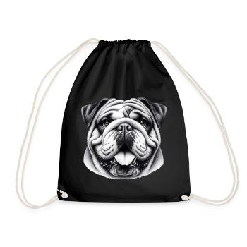 Bouledogue anglais Chien - Sac de sport léger - noir - Devant