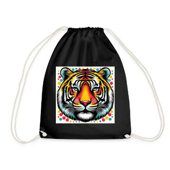 Tiger Pop Art - Turnbeutel - Schwarz - Vorne