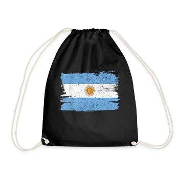 Argentinien Flagge Bandiera Peace Vintage - Turnbeutel - Schwarz - Vorne