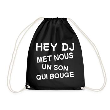Hey DJ met nous un son qui bouge ! - Sac de sport léger - noir - Devant