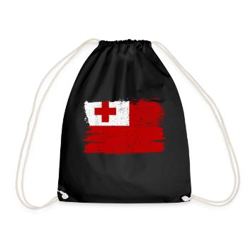 Tonga Bandiera Drapeau Paix Vintage - Sac de sport léger - noir - Devant