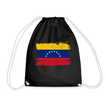 Venezuela Flagge Flagge Frieden Vintage - Turnbeutel - Schwarz - Vorne