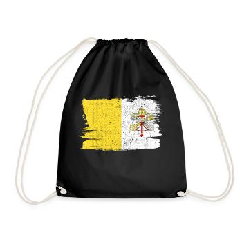 Vatikanstadt Bandiera Vaticano Flagge Frieden Vintage - Turnbeutel - Schwarz - Vorne