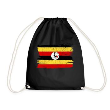 Uganda Bandiera Flag Peace Vintage - Drawstring Bag - black - Front