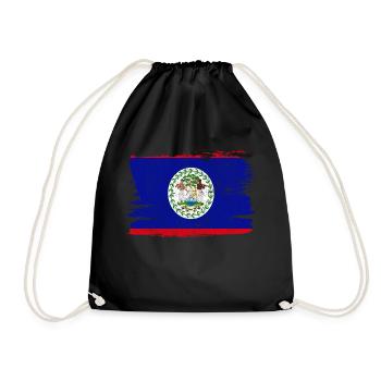 Belize Bandiera Flagge Frieden Vintage - Turnbeutel - Schwarz - Vorne