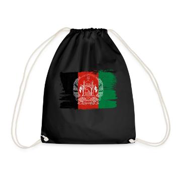 Afghanistan Alte Bandiera Flagge Frieden Vintage - Turnbeutel - Schwarz - Vorne