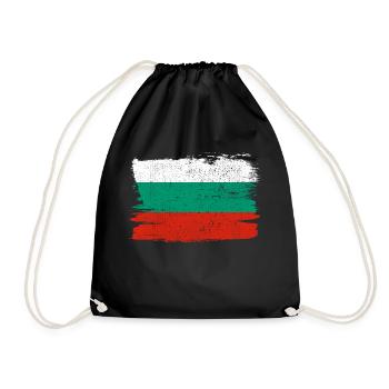 Bulgaria Flag Peace Homeland State Vintage - Drawstring Bag - black - Front