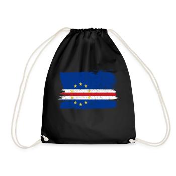 Cap-Vert drapeau drapeau paix Vintage - Sac de sport léger - noir - Devant