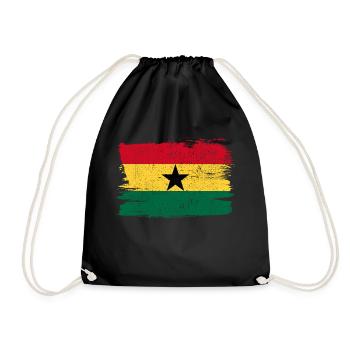 Ghana Flag Flag Peace Vintage - Drawstring Bag - black - Front