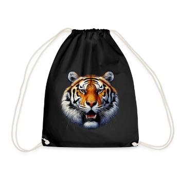Tiger - Drawstring Bag - black - Front