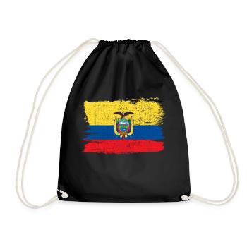 Ecuador Flag Flag Peace Vintage - Drawstring Bag - black - Front