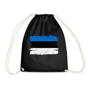 Estonia Flag Flag Peace Vintage - Drawstring Bag - black - Front
